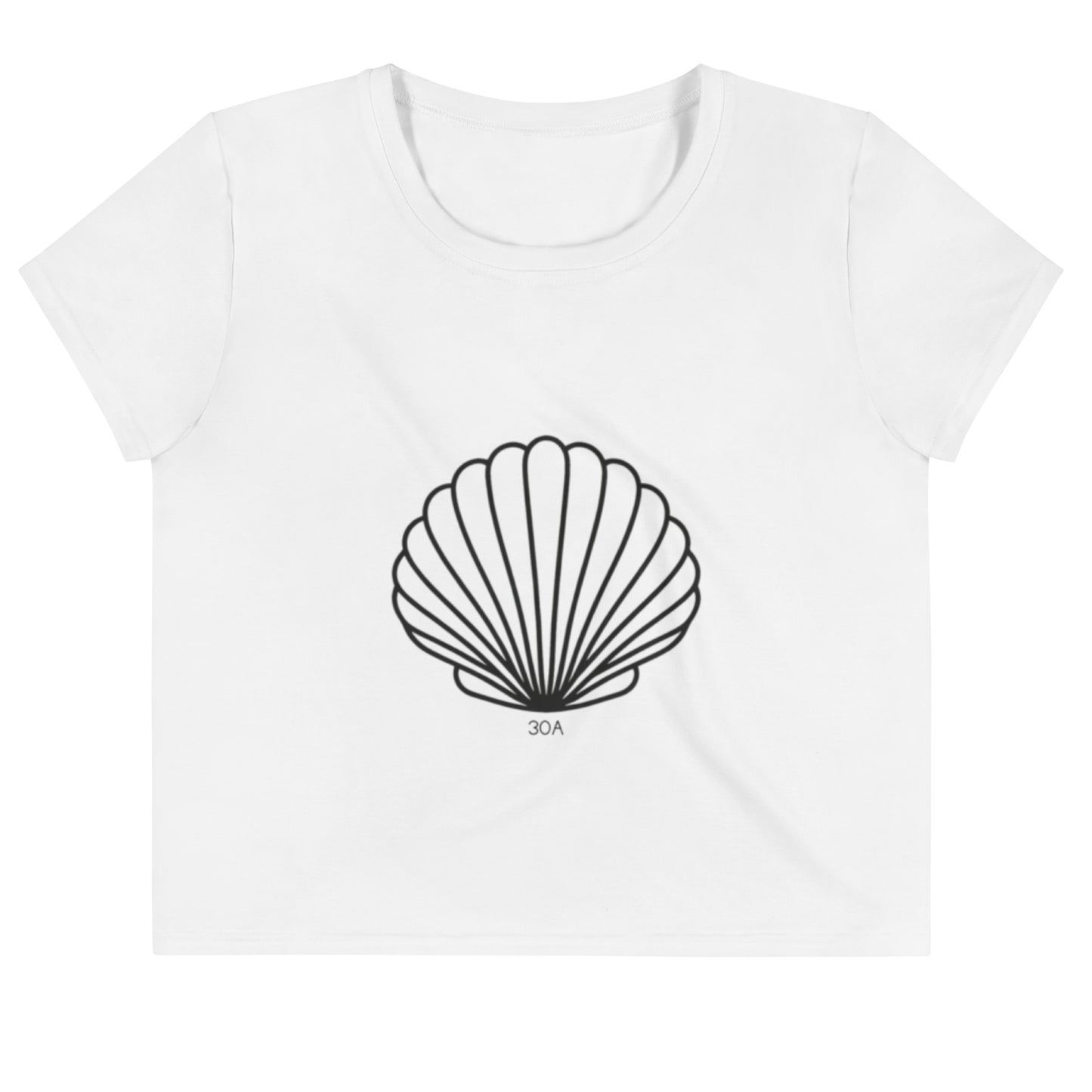 Minimalistic Scallop Seashell 30A Crop Top.