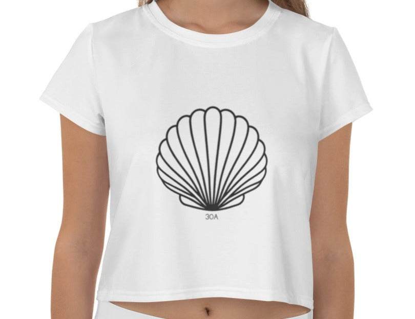 Minimalistic Scallop Seashell 30A Crop Top.